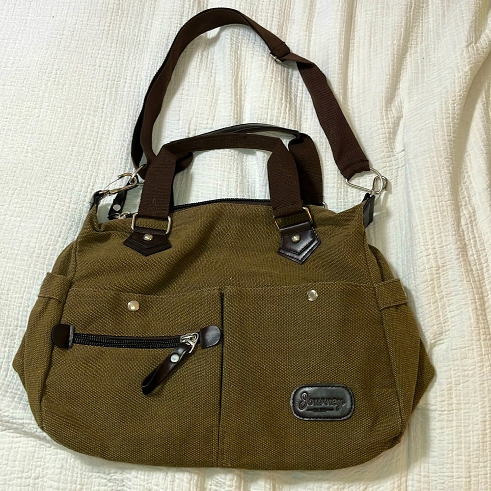 Sovoyontee Brown Canvas Tote Bag